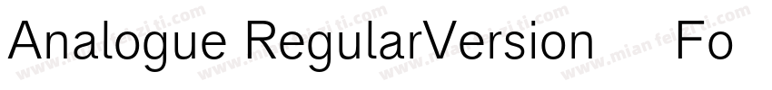 Analogue RegularVersion 1012Fonts字体转换